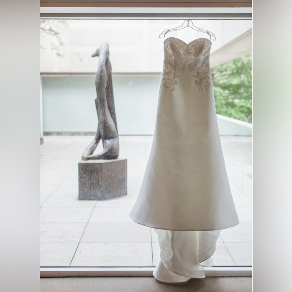 White Wedding Dress with Lace and Beadwork